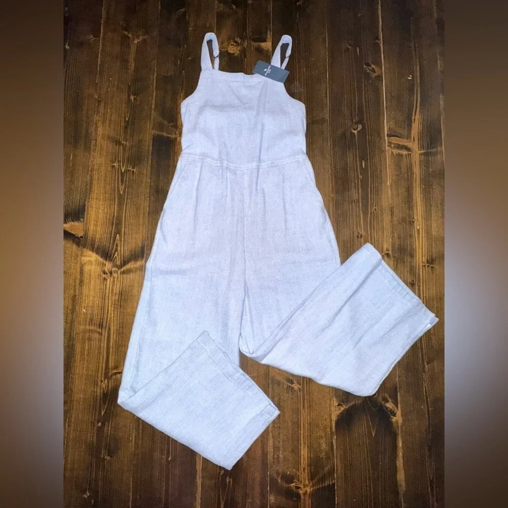 NEW Abercrombie Kids Girls Light Blue Wide Leg Jumpsuit NWT 9/10 Back to School